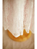 Ivory Lace Pink Lining Boho Flower Girl Dress